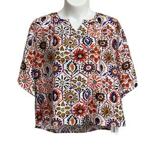NEW Lomon Blouse Tunic Top Womens Size 2X Multicolored Floral 3/4 Sleeve Boho